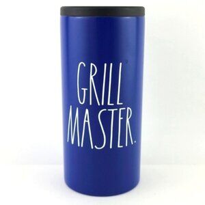 Rae Dunn Insulated Stainless Steel Blue Slim-Can Holder Large Letrs GRILL MASTER